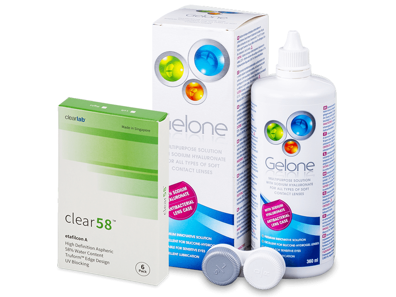 Clear 58 (6 Linsen) + Gelone 360 ml