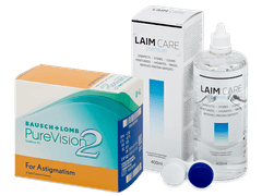 PureVision 2 for Astigmatism (6 Linsen) + Laim Care 400 ml