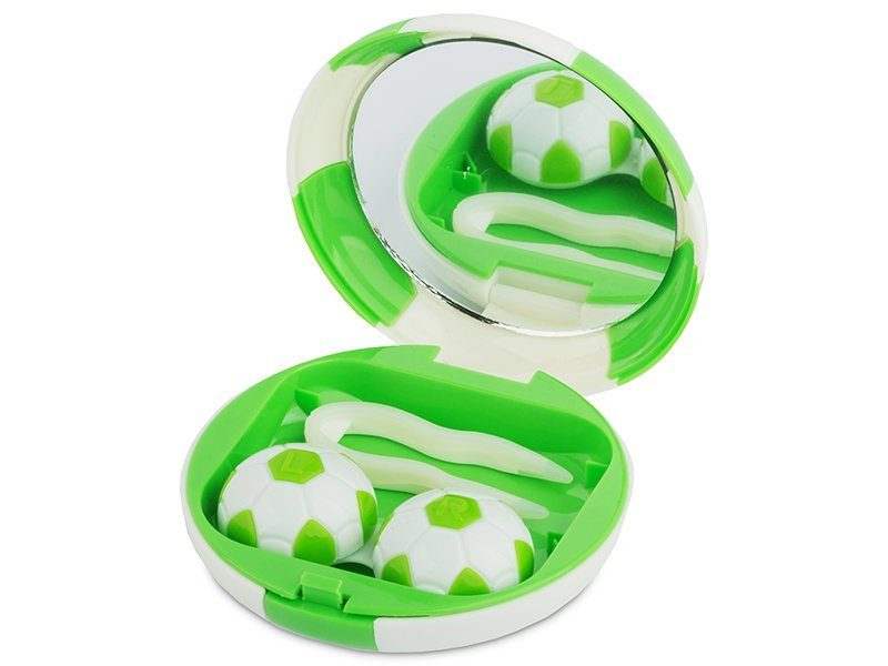 Kontaktlinsen-Etui Fußball - grün 