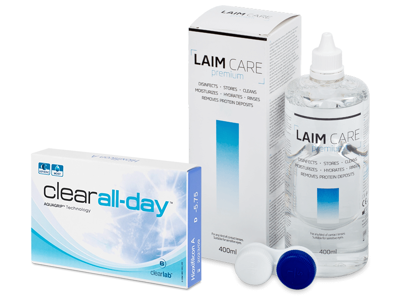 Clear All-Day (6 Linsen) +  Laim-Care 400 ml