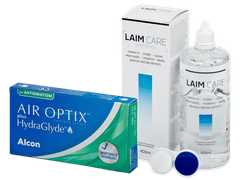 Air Optix plus HydraGlyde for Astigmatism (6 Linsen) + Laim Care 400 ml