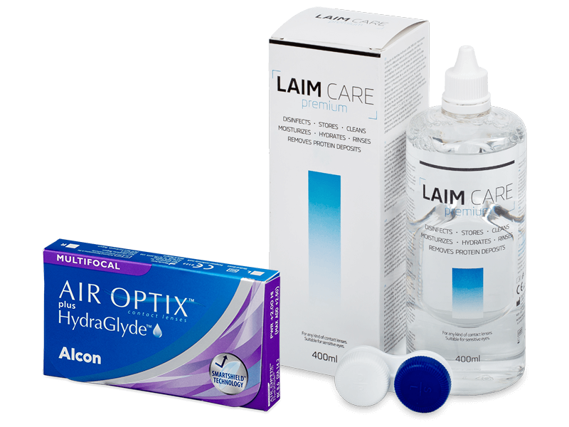 Air Optix plus HydraGlyde Multifocal (6 Linsen) + Laim-Care 400 ml