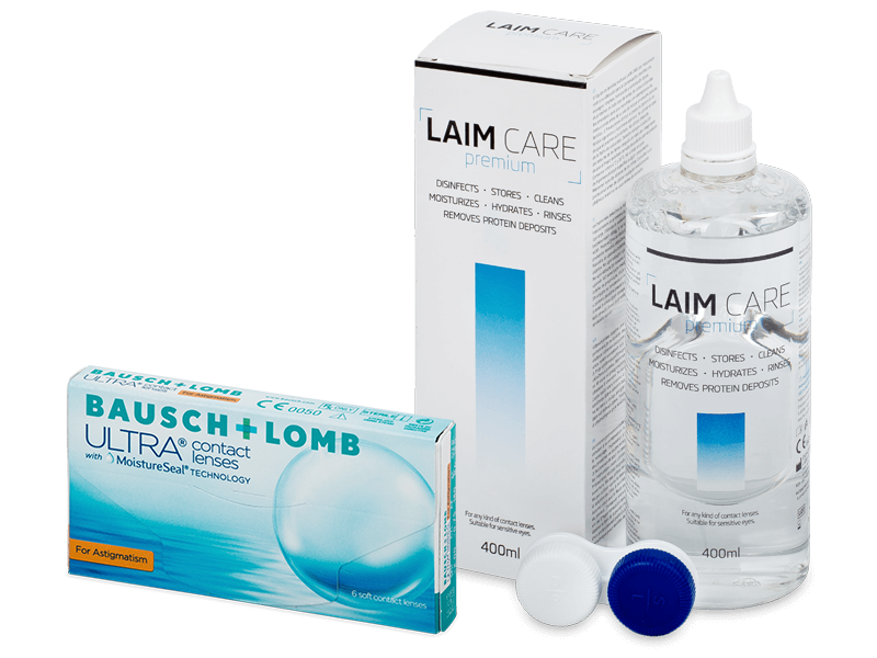 Bausch + Lomb ULTRA for Astigmatism (6 Linsen) + Laim Care 400 ml
