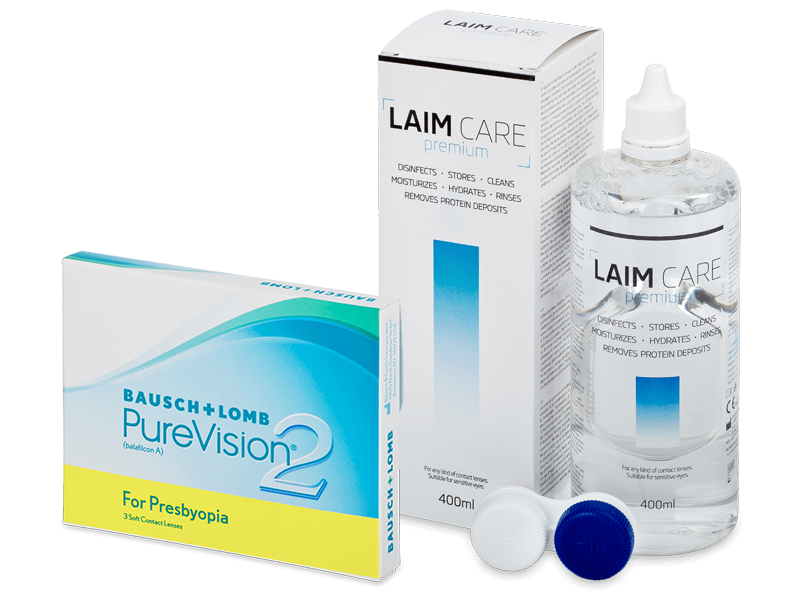 PureVision 2 for Presbyopia (3 Linsen) + Laim-Care 400 ml