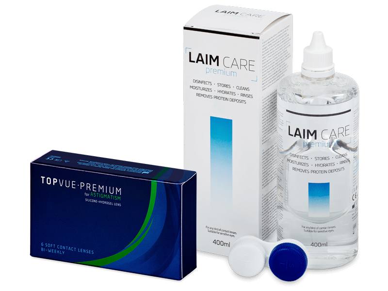 TopVue Premium for Astigmatism (6 Linsen) + Laim-Care 400 ml