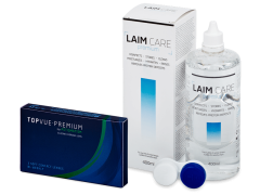 TopVue Premium for Astigmatism (3 Linsen) + Laim Care 400 ml