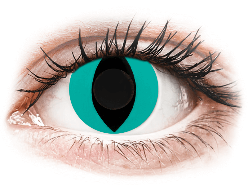 CRAZY LENS - Cat Eye Aqua - Tageslinsen ohne Stärke (2 Linsen)