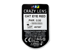 CRAZY LENS - Cat Eye Red - Tageslinsen ohne Stärke (2 Linsen)
