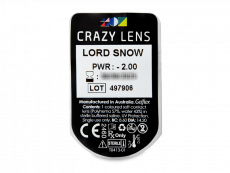 CRAZY LENS - Lord Snow - Tageslinsen mit Stärke (2 Linsen)