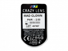 CRAZY LENS - Mad Clown - Tageslinsen mit Stärke (2 Linsen)