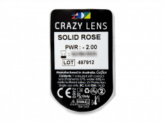 CRAZY LENS - Solid Rose - Tageslinsen mit Stärke (2 Linsen)